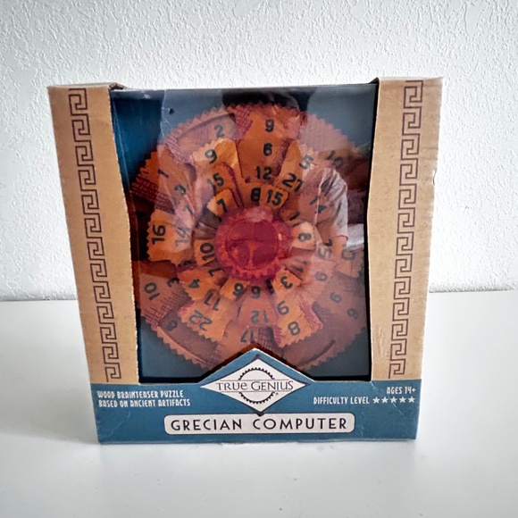 True Genius Greek Computer 2 Wooden Brainteaser Puzzle Expedited New W Tag - Picture 1 of 8